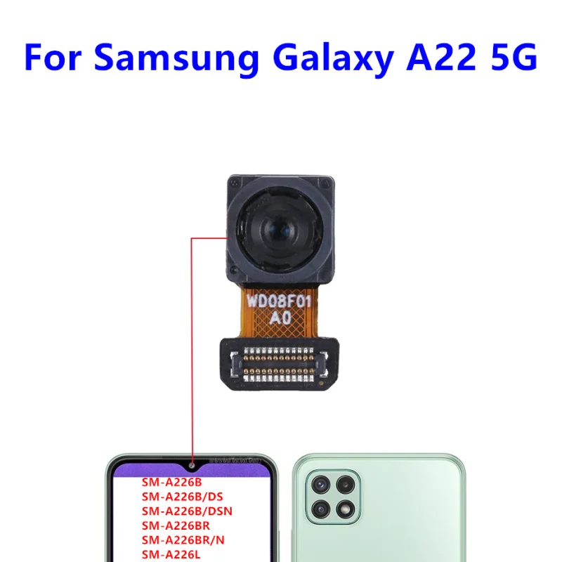 Rear Front Camera For Samsung Galaxy A22 4G 5G Frontal Backside Selfie Back Camera Module Flex Replacement Spare Parts