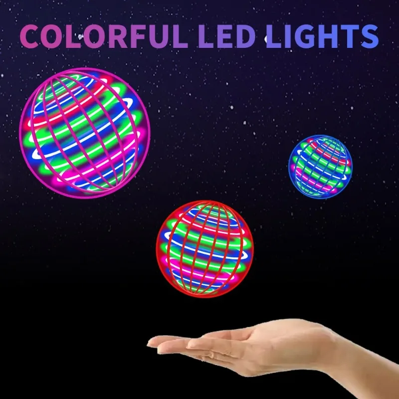 Flying Ball Spinner Toy Hand Control Drone Helicopter 360° °   Rotierendes Mini-UFO mit LED-Licht, Kindergeschenke, Spiel für Kinder, Sportball