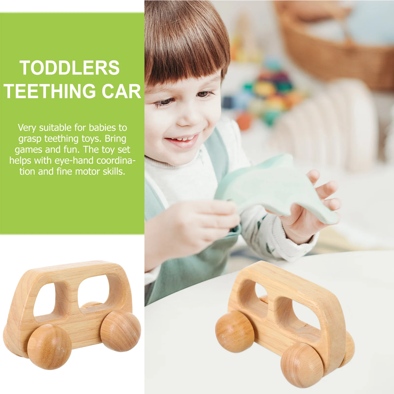 Auto da spinta per bambini in legno, superficie liscia, per allenamento con presa infantile, regalo educativo, doccia per neonati, auto da spinta in legno