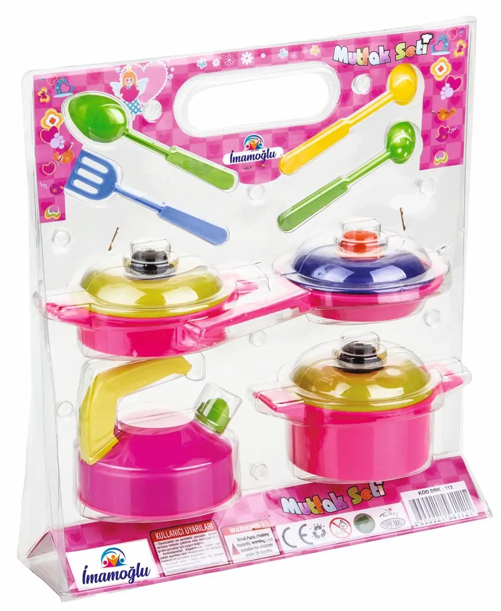 Vacuum colored 11 piece toy cookware set