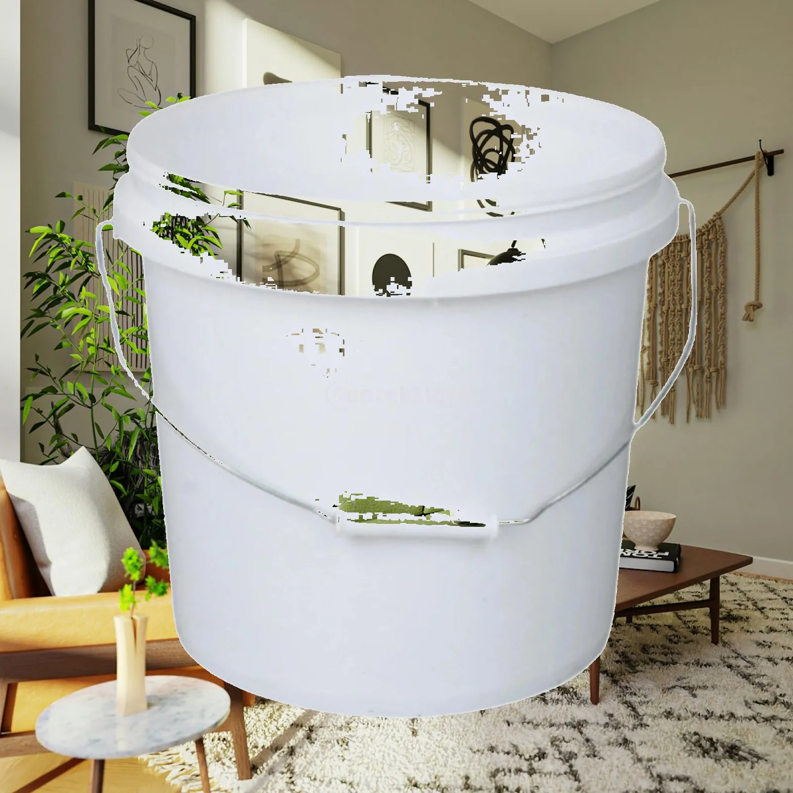 Durable Empty Paint Storage Barrel Lightweight Plastic Craft Pail for Oil Painting Tabletop Art and Food Storage