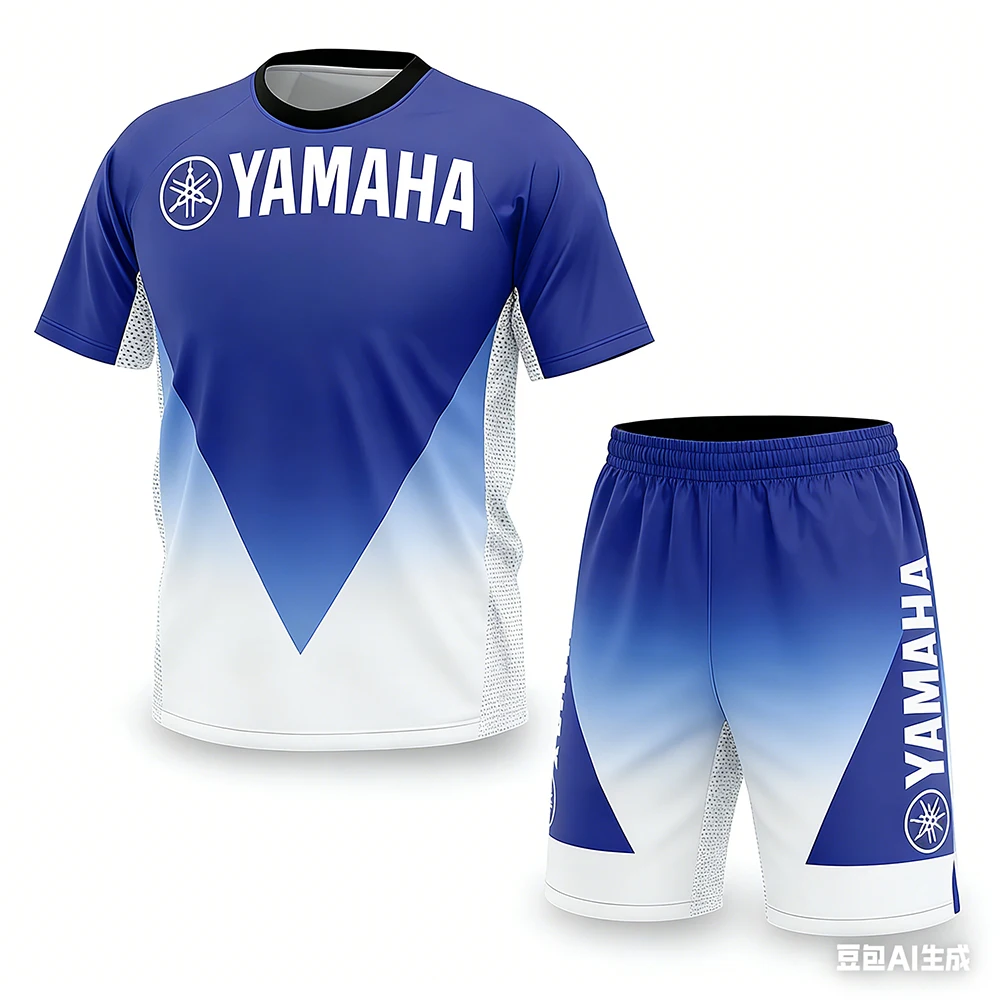 New Summer YAMAHA Men Women Motorcycle Riding T-shirt set Loose Breathable Quick Drying Off-Road Racing Suit Sports T-Shirt - Image 6