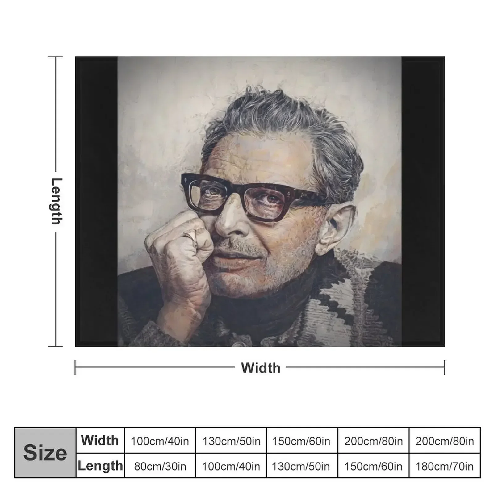 Jeff Goldblum Illustration Throw Blanket Camping cosplay anime Hairys Blankets