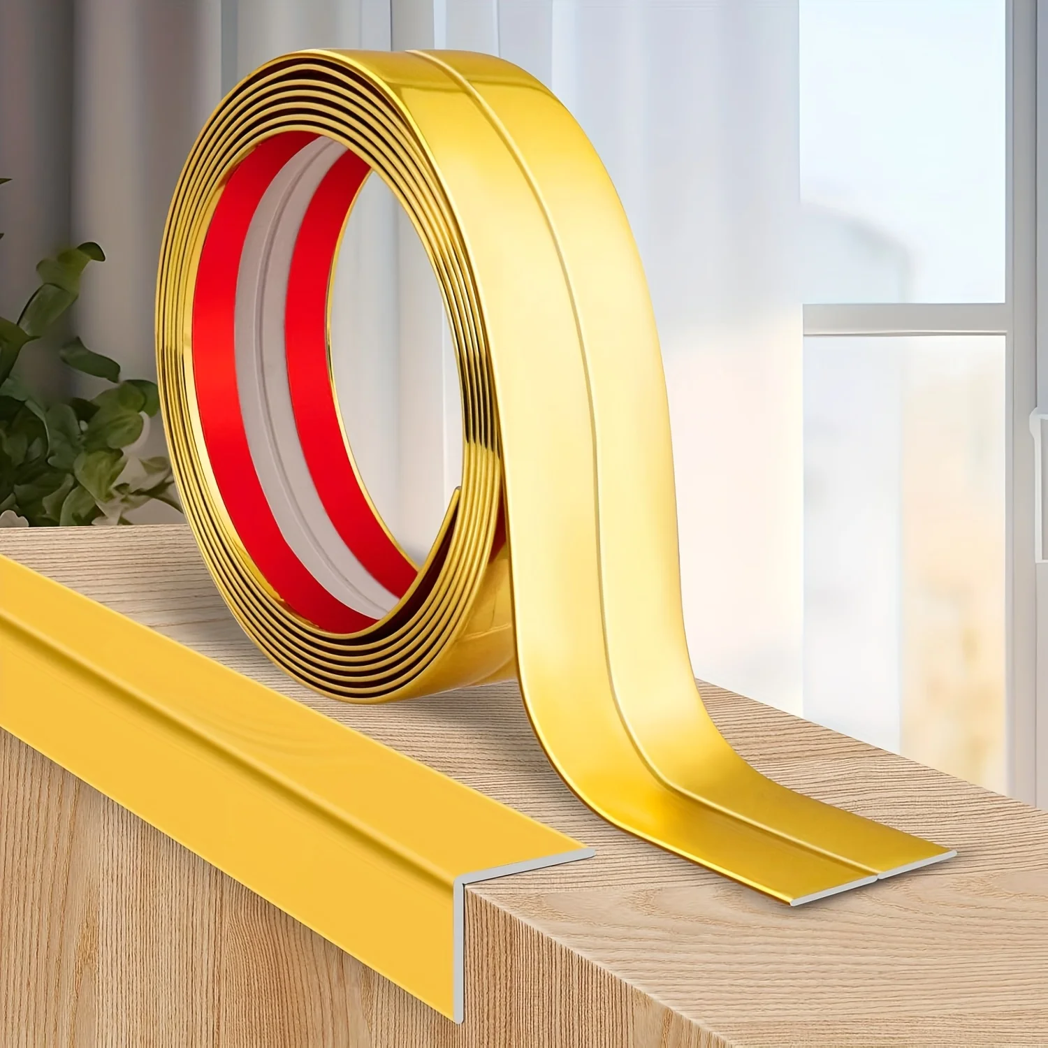 Golden Corner Guard Strip,PVC Corner  Trim, Tile Corner Protection Decorative Strip, Peel-and-stick  Trim for Backsplashes