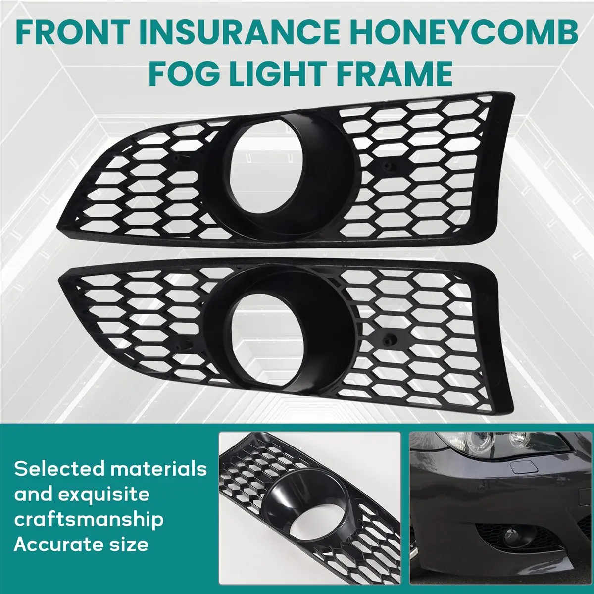 #97O (Black)2XCar Front Grille Grill Lower Bumper Fog Light Cover Trim Style A,Automotive Parts & Accessories