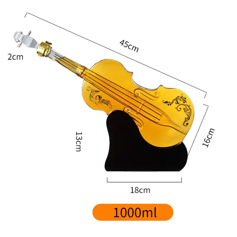 High Boron Silicon Glass Wine Bottle Guitar Violin Decanter Red Wine Set Thickened Transparent Craft Decanter Bottle Decoration