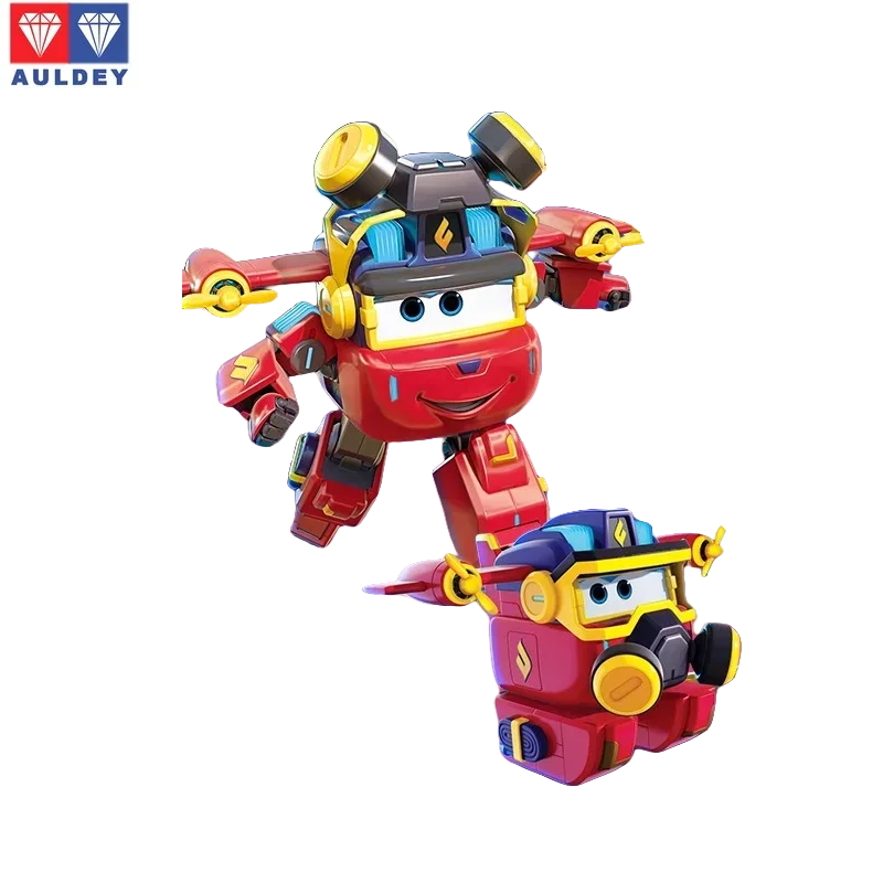 

Auldey Original Super Wings Jianjian Dinosaur Mega Transformation Toy - Kids Robot Firefighter with Grand Cheng Hangar
