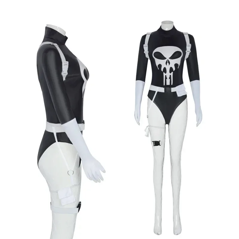 Costume cosplay per punizione cinematografica Set completo Tuta nera Abiti uniformi per donne Adulte Abiti da festa di carnevale di Halloween Gioco di ruolo