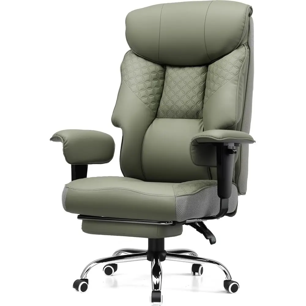 

Ergonomic Gaming Chair for Big and Tall, 400 lbs Capacity, Wide Seat, Leather, Footrest, 150° Recline, Adjustable Armrests, Lumb