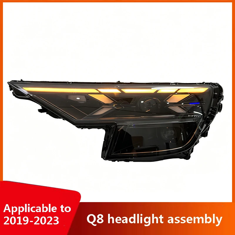 Suitable for Audi Q8 headlight assembly 2019-2023 Q8 headlight modification LED daytime running light headlight assembly