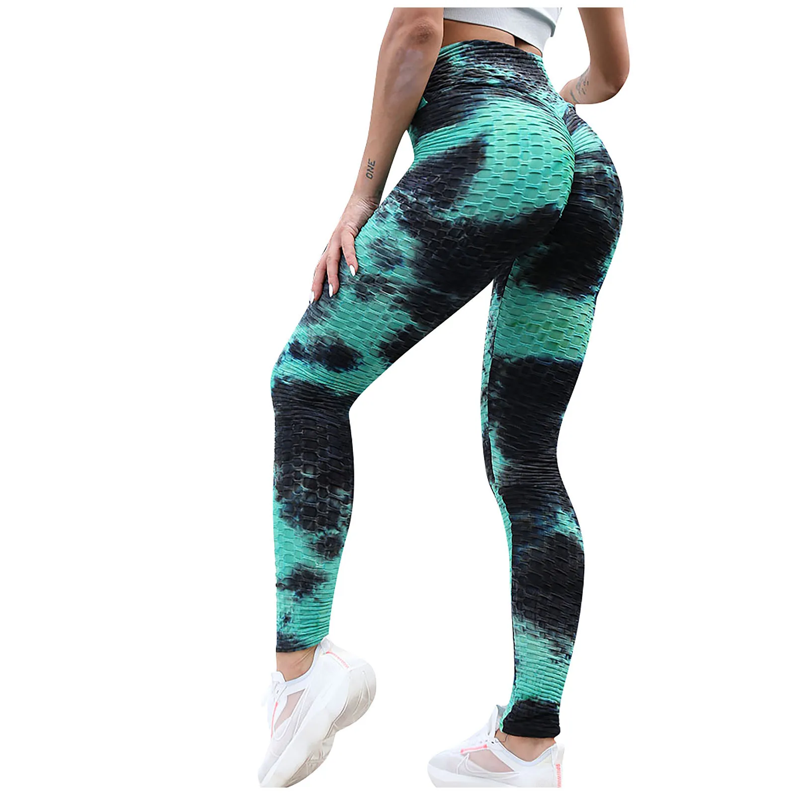 Women\'s Ink Yoga Tie-Dye  Pants Slim And Hip Lifting Exercise Bottom Pants