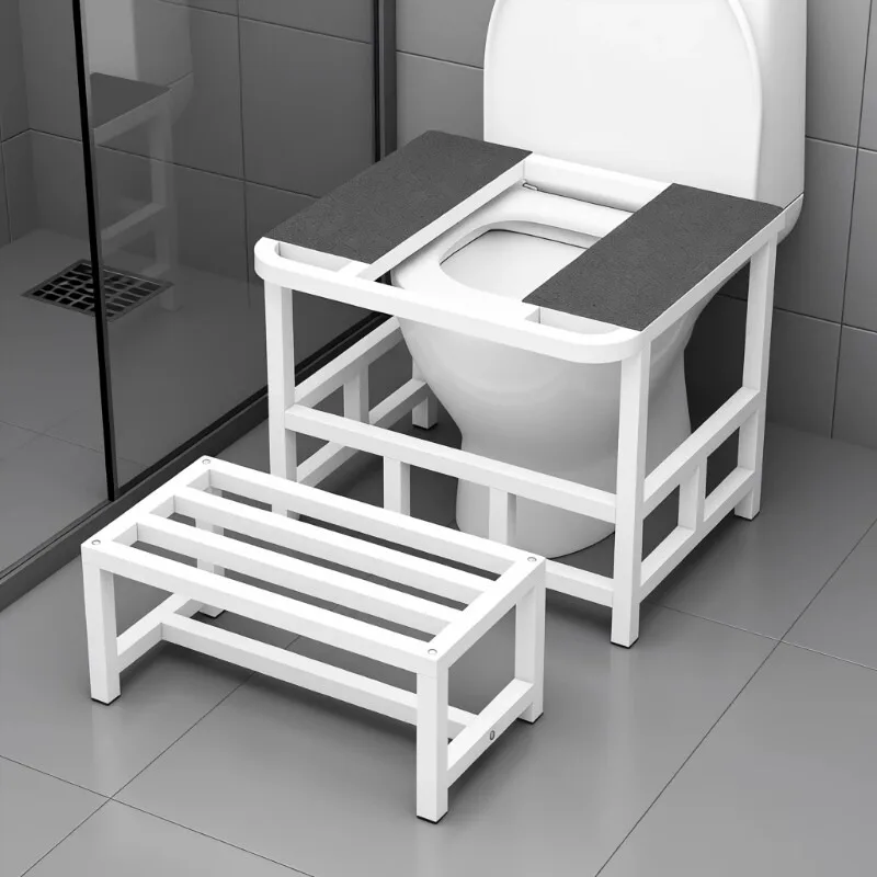 Bathroom footstool and toilet seat are changed to squatting pit frame toilet seat is changed to squatting toilet foot pedal