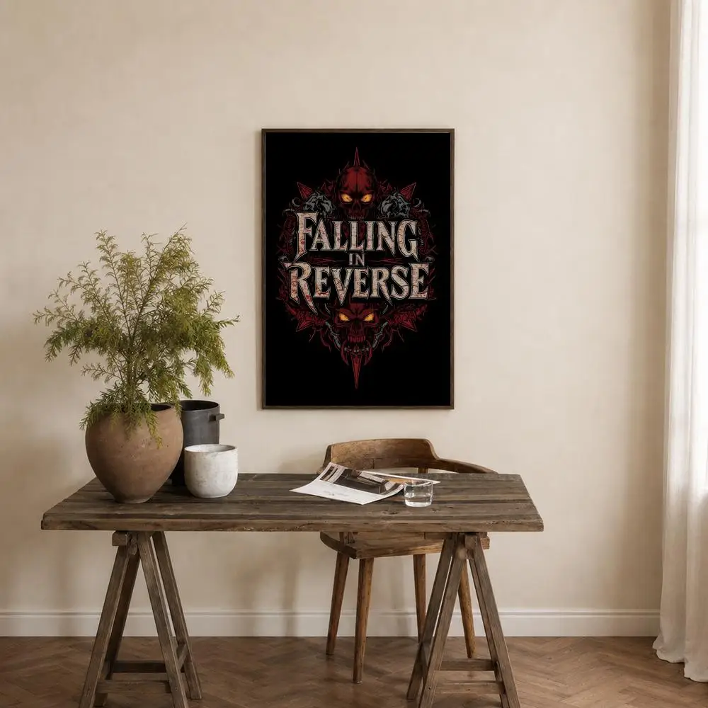 Band Falling in Reverse Poster Self‑Adhesive Waterproof PP Poster Coffee House Bar Wall Art Sticker Room Home Decor