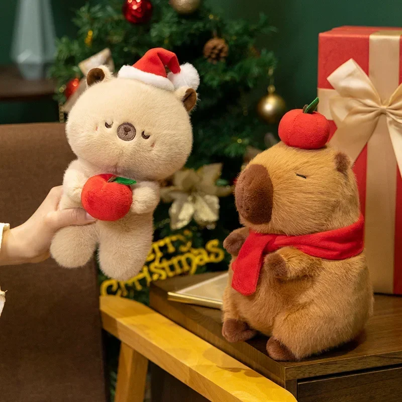 24/26CM Kerstmuts Kapibala Capibara Knuffel Internet Celebrity Capybara Juni DollCute Cavia Pop Anime Kawaii