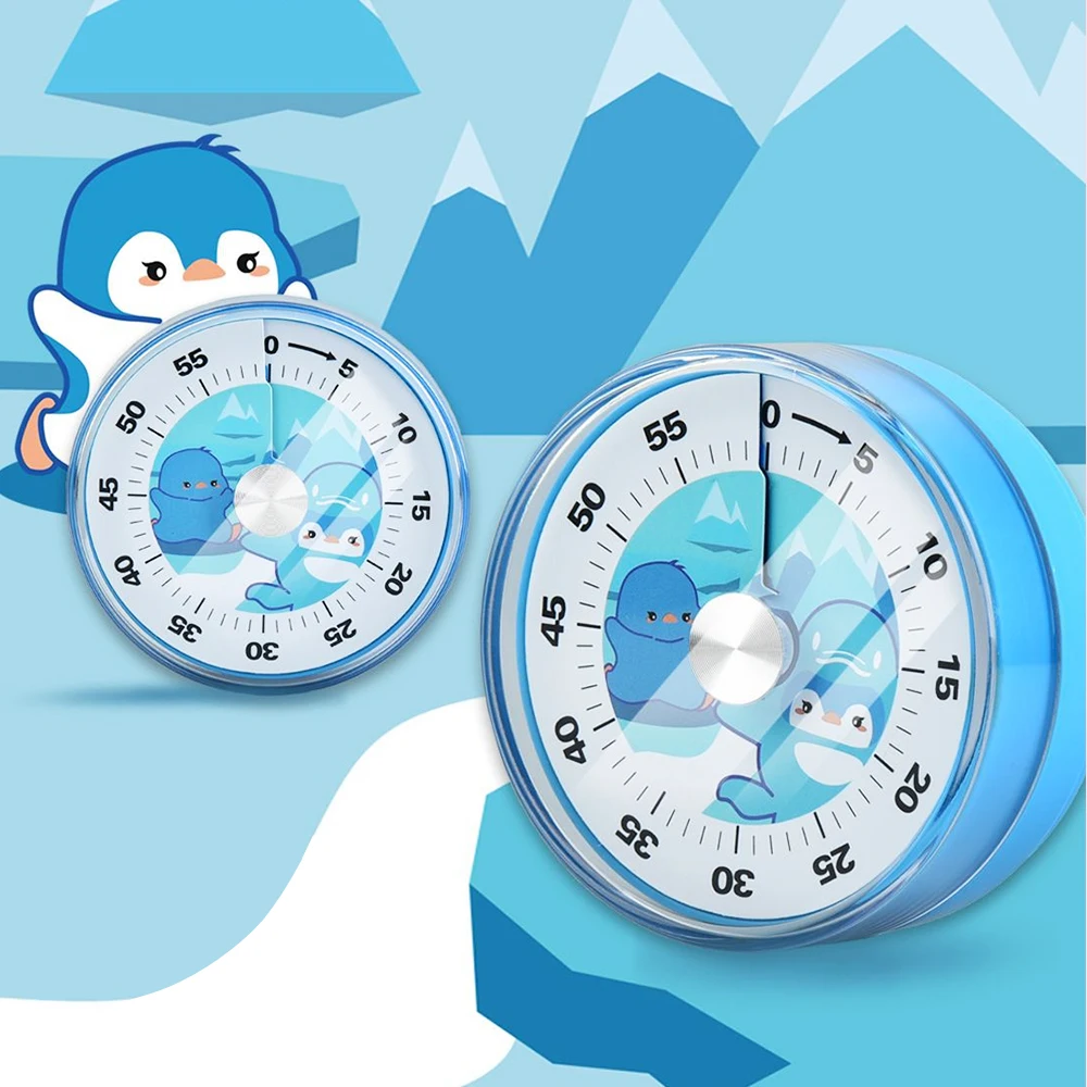 مؤقت الساعة المغناطيسي للطلاب المعلمين مع إنذار بصوت عالٍ مؤقت طبخ مؤقت المطبخ 60 دقيقة ميقاتي مرئي ميكانيكي #4