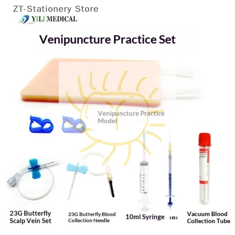 

1 Set Injection Training Nurses Intravenous Model Transfusion Venipuncture IV With Blood Returning Package Pad Wound Skin Suture