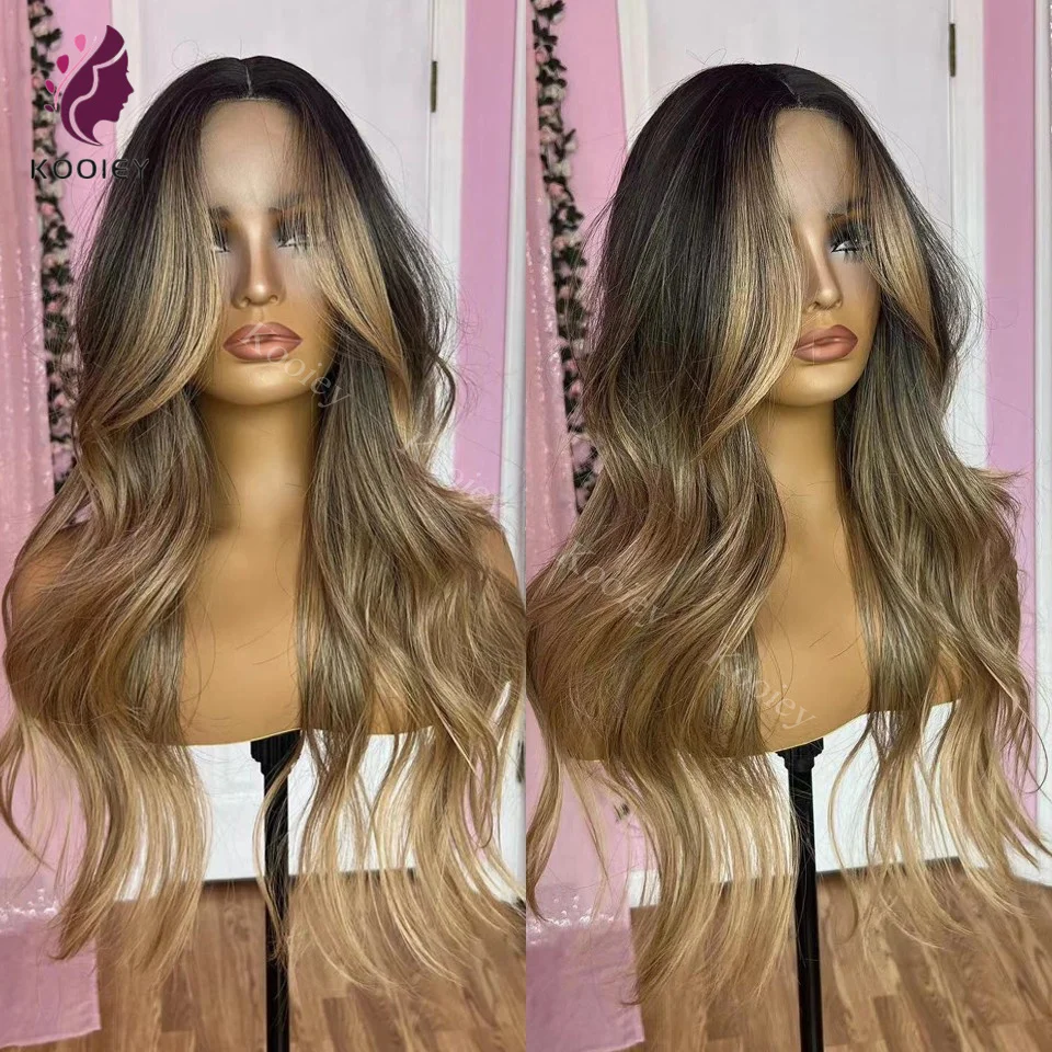 

Highlight Body Wave 13x4 Glueless Wig Human Hair Ready to Wear 360 Frontal Human Hair Wigs Honey Blonde 5x5 Closure Wavy Wigs