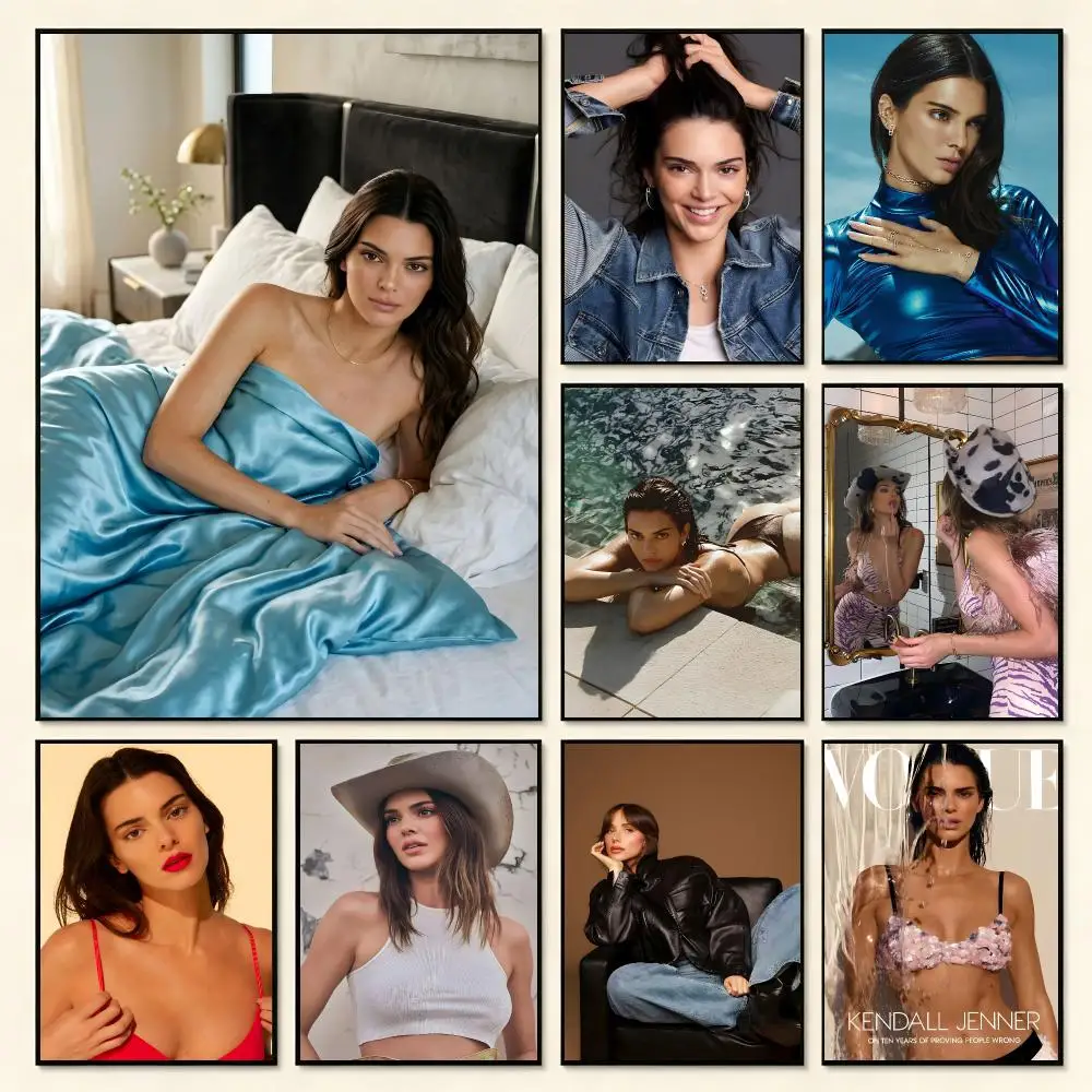 Chic Modern Elegant Fashion Model K-Kendall Jenner Poster Self Adhesive PP Wall Art No Frame Bedroom Playroom Decor