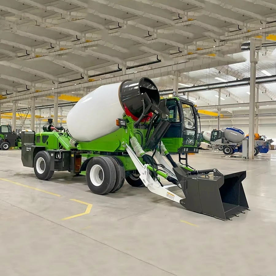 China Mobile 0.8 / 2/ 2.6/ 3.5 / 4/ 5.5/ 6.5m3 Ready Self Propelled Feeding Leveling Loading Mix Mixing Concrete Mixer Truck