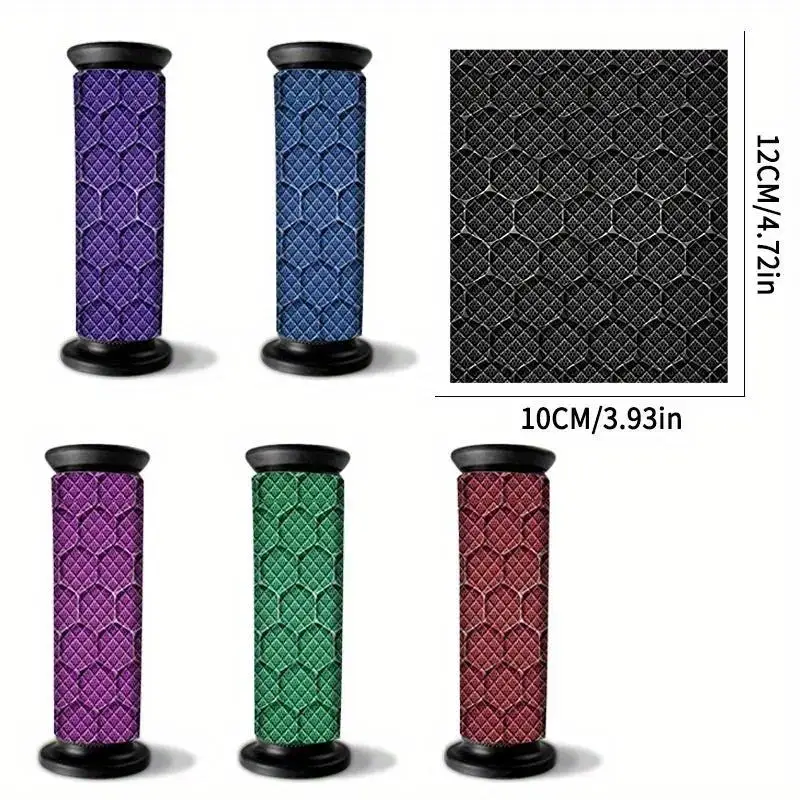 2Pcs 2D Flat Hex Honeycomb Handlebar Vinyl Sticker, Waterproof Non-Slip Decal for Dirt Bike Scooter Decor, Holiday Gift
