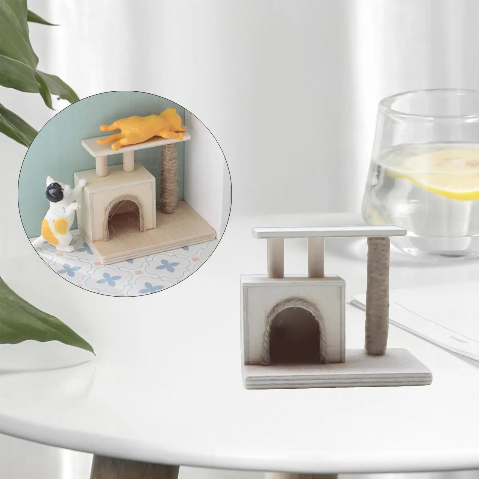 인형의 집 고양이 등반 인형 플레이 세트 미니 1:12 장식용