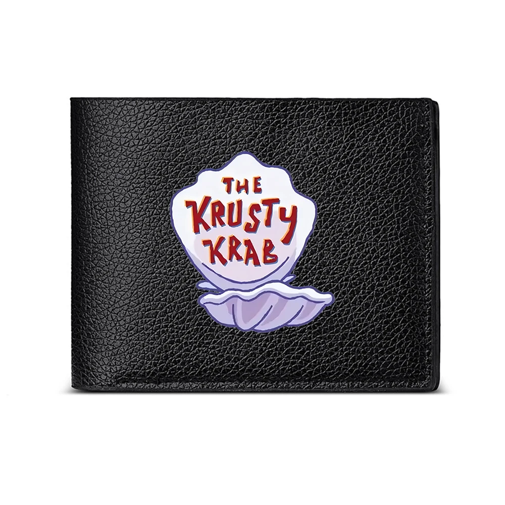 The Krusty Krab Shell Logo Men's Wallet Card Holder Casual Business Fashion Print Design