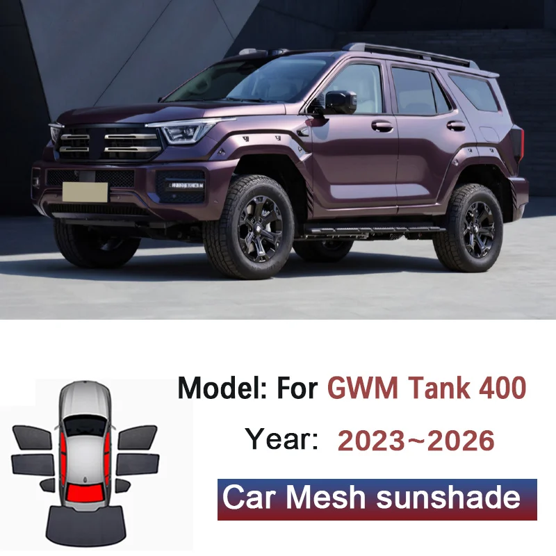 

Аксессуары для GWM Tank 400 2023 2024 2025 2026, автомобильный сетчатый солнцезащитный козырек, солнцезащитные козырьки для окон, магнитный козырек, конфиденциальные шторы