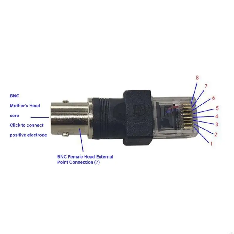 BNC FEMAL DER RJ45 MALE -Konverter Adapter BNC RJ45 Koaxial Coax Connectors 77JC