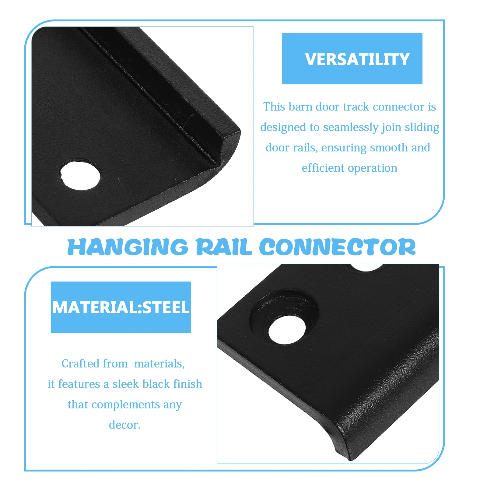 Barn Door Connector Replacement Parts Bottom Guide Spacer Steel Sliding Roller Hardware Smooth Operation Easy Install