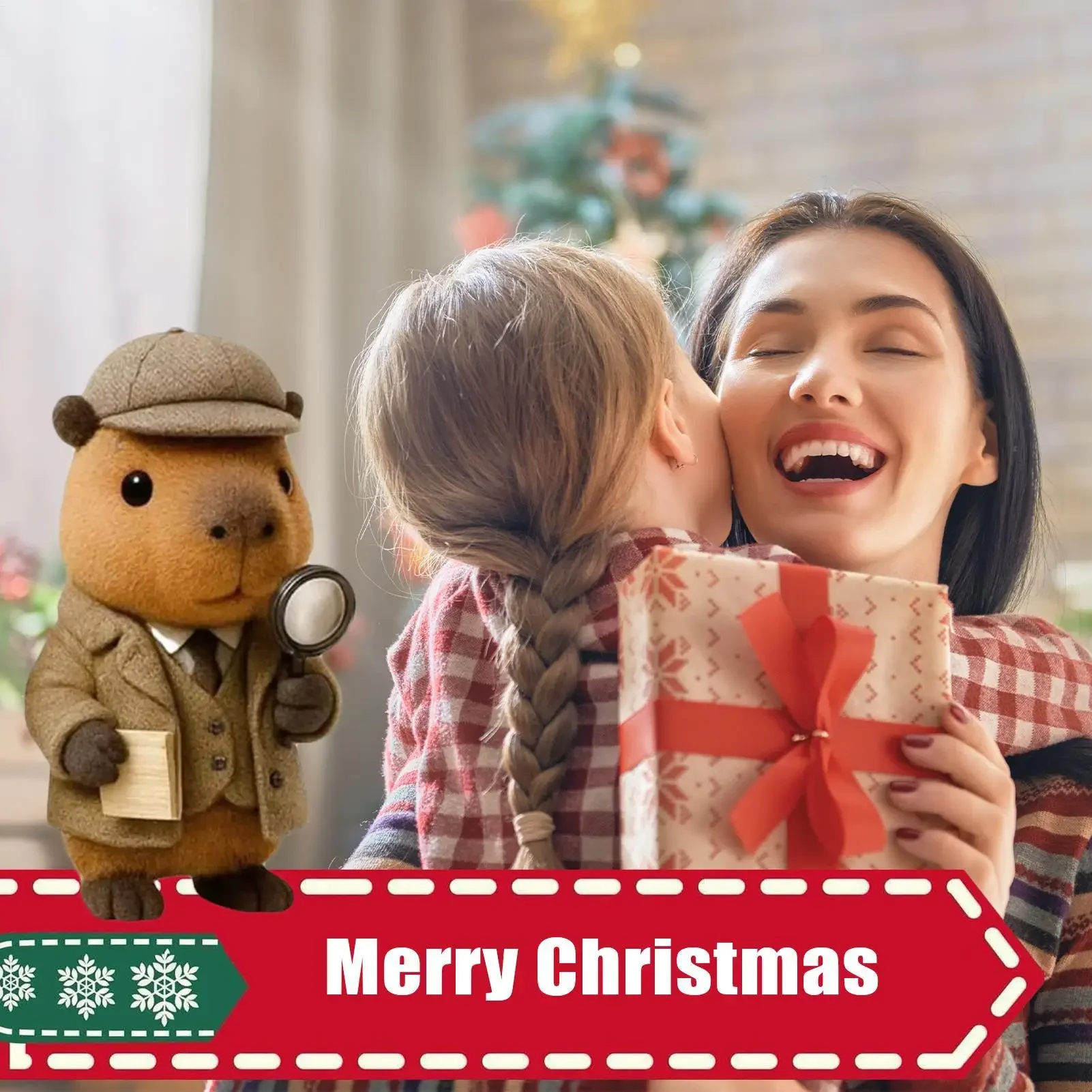 Christmas Advent Capybara 2D Acrylic Decoration 24 Days Holiday Capybara Ornament Countdown Calendar for Home Christmas Tree Car