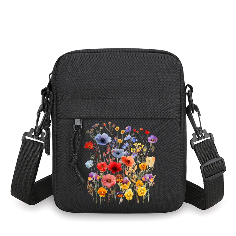

2026 Vintage Wildflower Print Women Men Shoulder Bag Fashion Flower Lovers Gifts Small Crossbody Bag