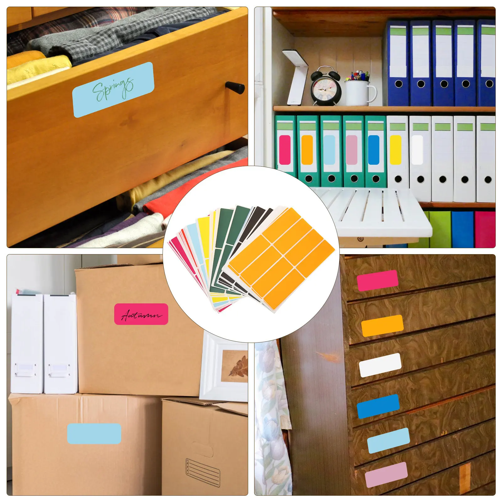 100Sheets Colorful Self-Adhesive Classification Sticker Labels for Home Office Kitchen Storage Organization Name Tagging and - view 5