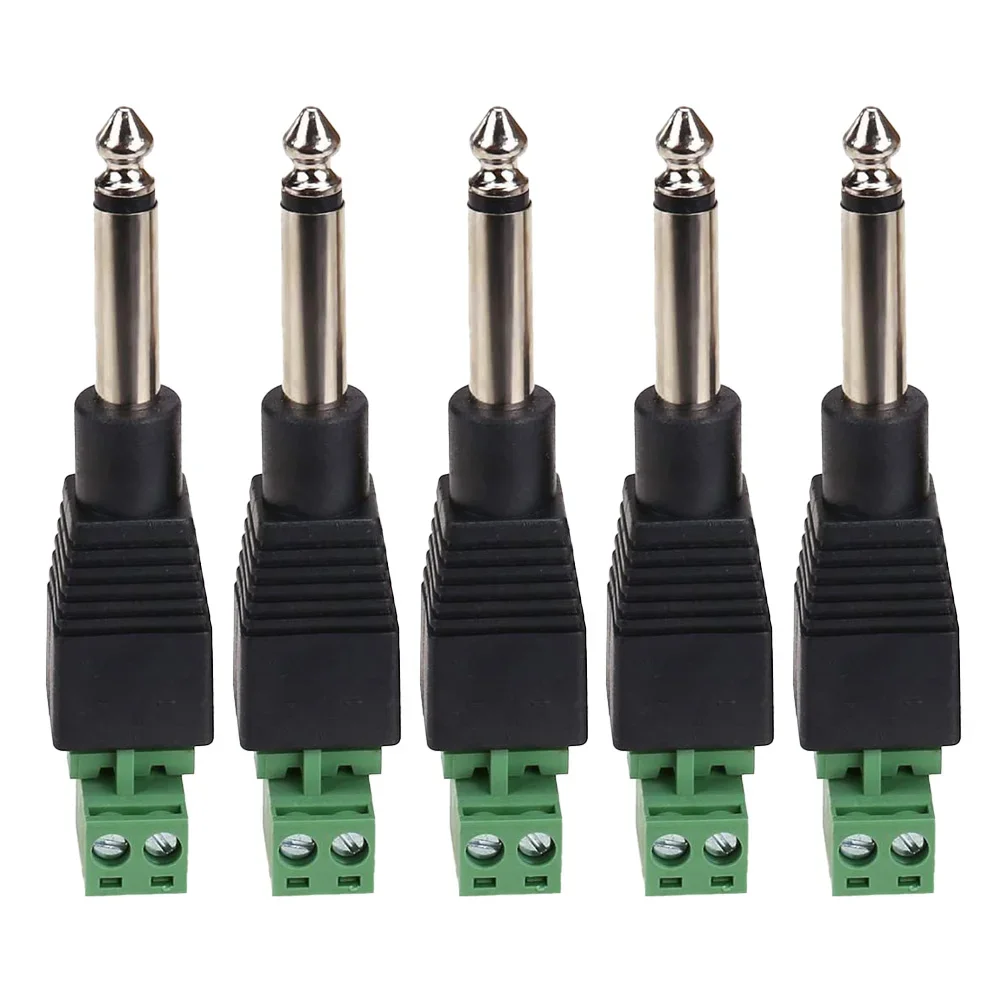 4 Pack Plugs for Speaker Cables, Patch Cables, Snakes - TS Male Mono 1/4 Inch (6.3mm) Phono Plug Bulk