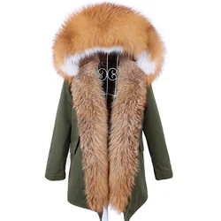 2024 Maomaokong Winter Jacket Women Long Parka Waterproof Big Natural Real Fox Fur Collar Hood Thick Warm Liner Detachable coat