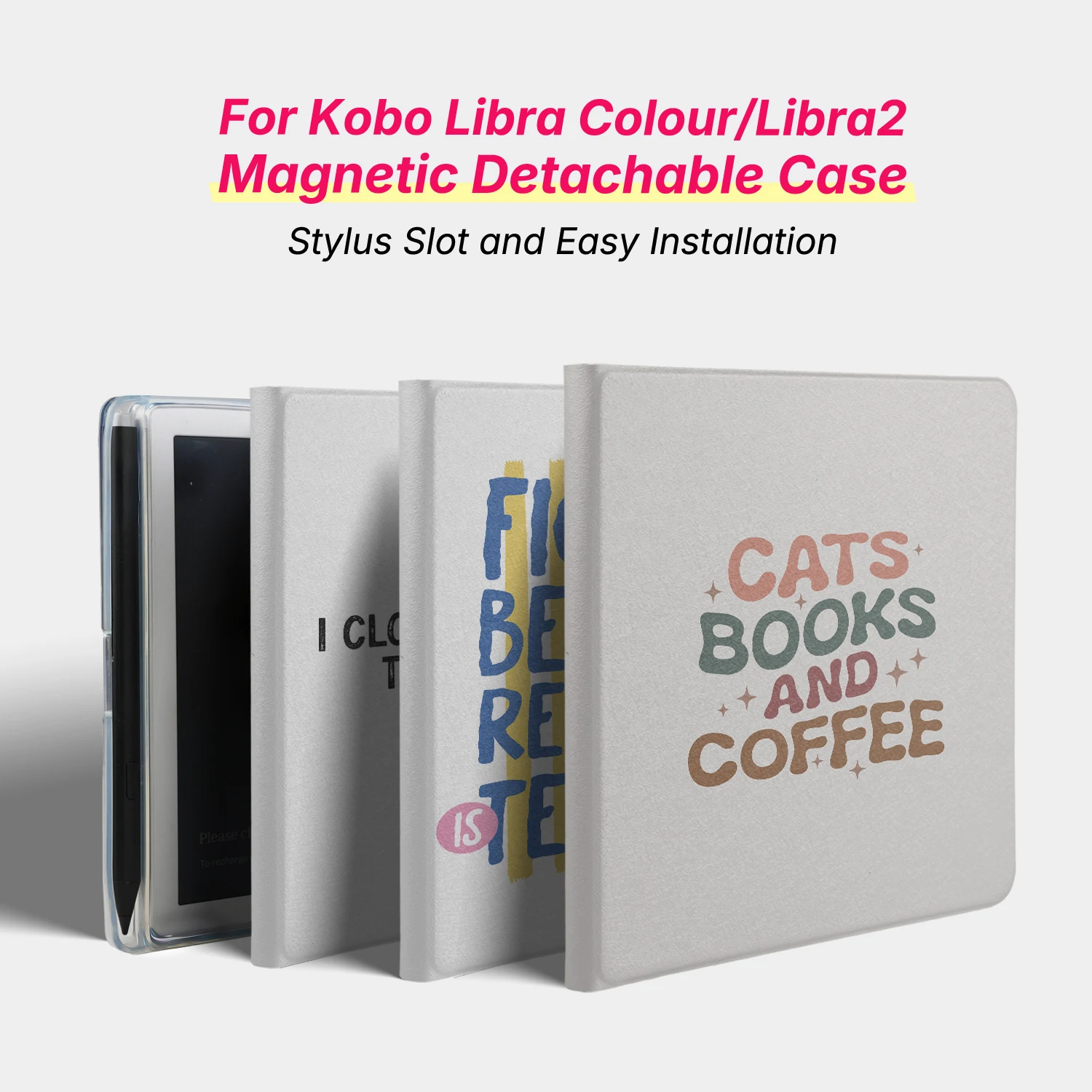 Murmole Cover for Kobo Libra Colour Libra2 Detachable Magnetic Case  Acrylic Clear Back Sleep Quotes