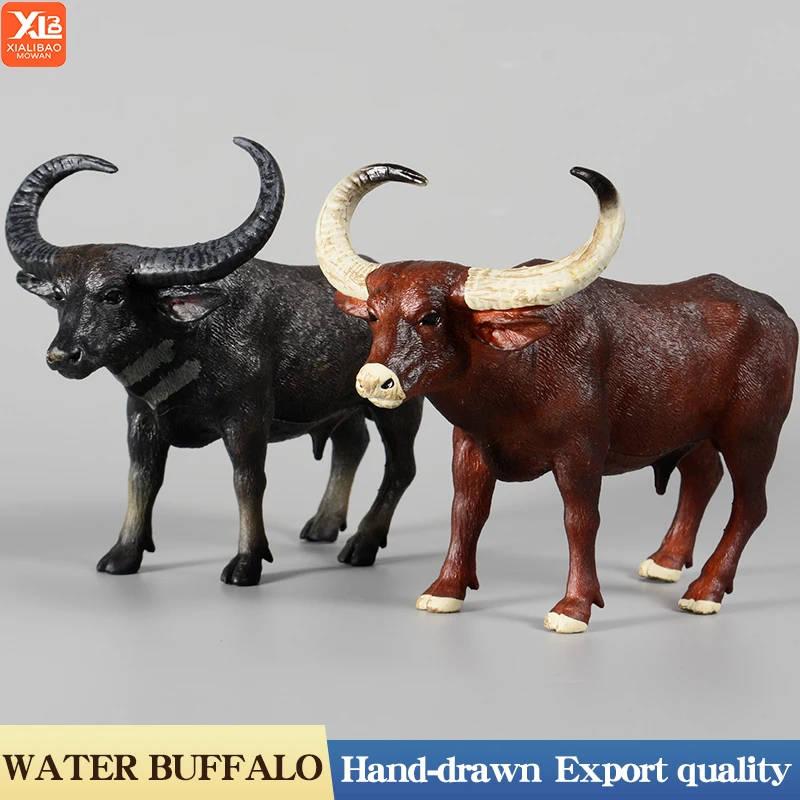Nuevo modelo de toreo de PVC, figuras de acción de animales de granja, juguete de colección de búfalo de río, toro de ganado, regalo para niños