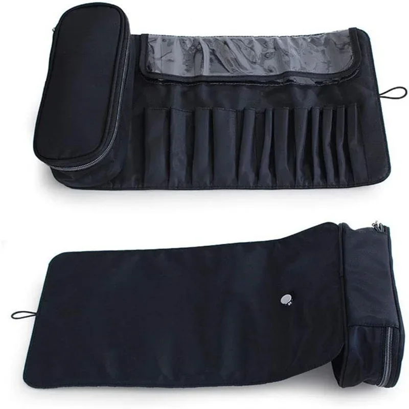 Professional Makeup  Womens Cosmetic Brush  Travel Organizer Makeup Brushes   Portable Black Beauty B