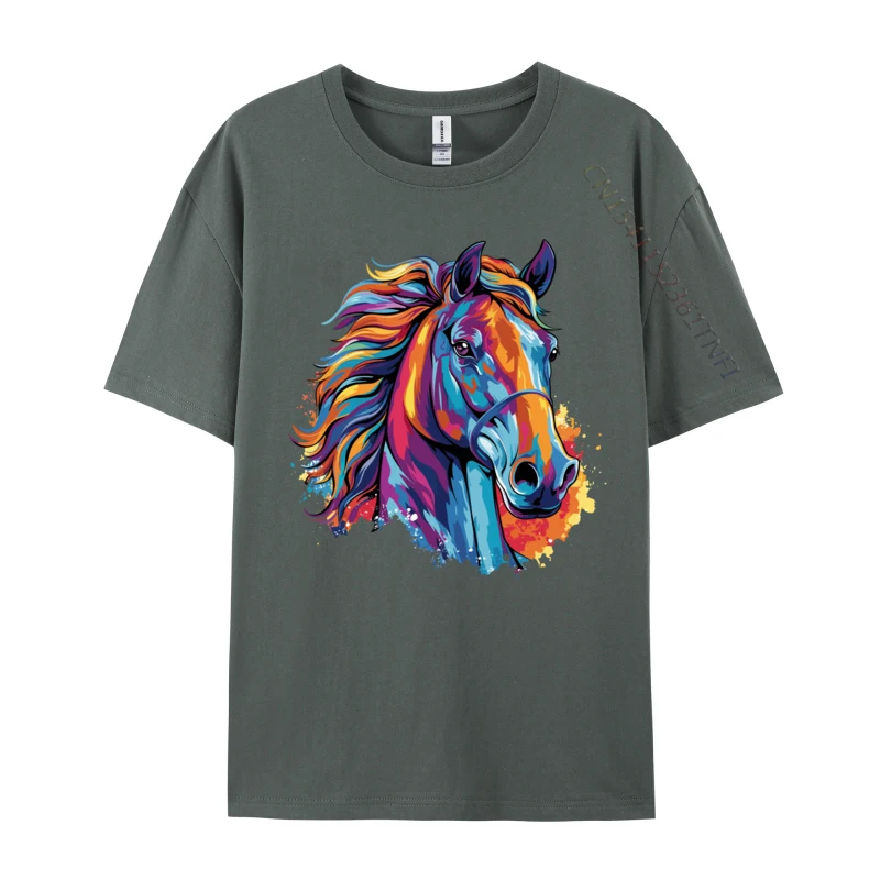 Horse Riding Dressage Jumping Horse T-shirts Gift Luxury Designer T-Shirts Pure Cotton Men T-Shirt Party Gift T-Shirt