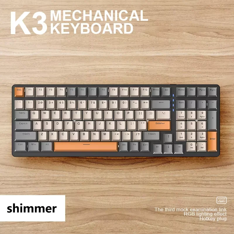 

Mechanical Keyboard 980 Game 100 Keys Customized hot-swappable axis Game Computer Keyboard Mechanical Keyboard Switch Keychain