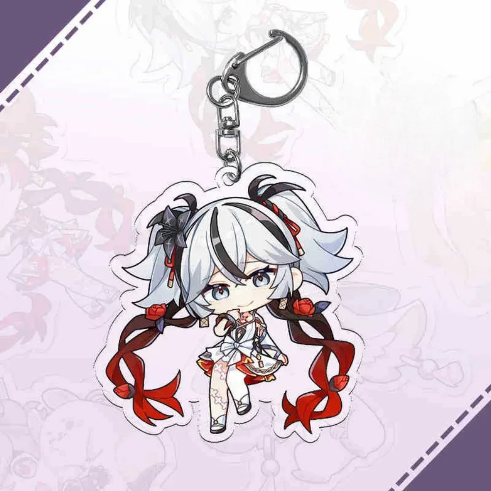 Cartoon Game Acrylic Keychain Wuthering Waves Cute Camellya Jinhsi Aemeath Q Version Character Game Peripheral Bag Pendant Gift