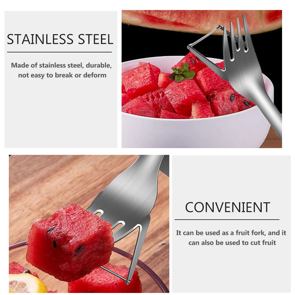 

Watermelon Cutter Fork Stainless Steel Fruit Slicer Tool for Cutting Watermelon Pieces Kitchen Buffet Party Tools