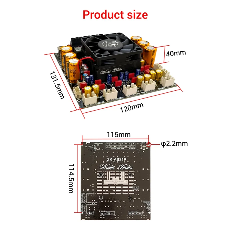 ABKO-ZK-AS21P Digital Power Amplifier Board 2X3000W+ 600W Stereo For Subwoofer Bluetooth Amplifier Module With Shielded Wire