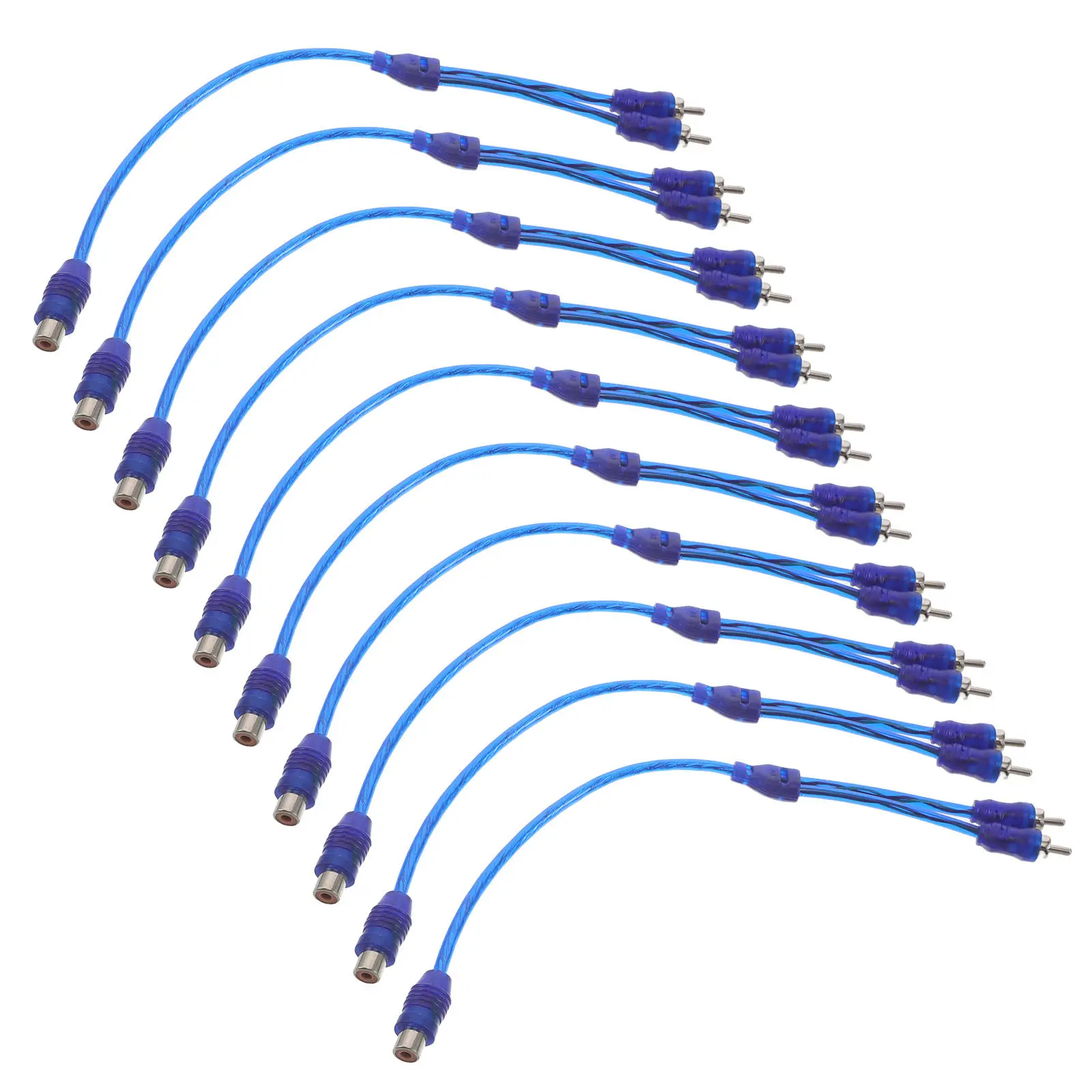 10Pcs Rca Y Splitter Cable Male to Dual Female 0.33m Car Audio Amplifier Subwoofer Speaker Splitter Adapter for