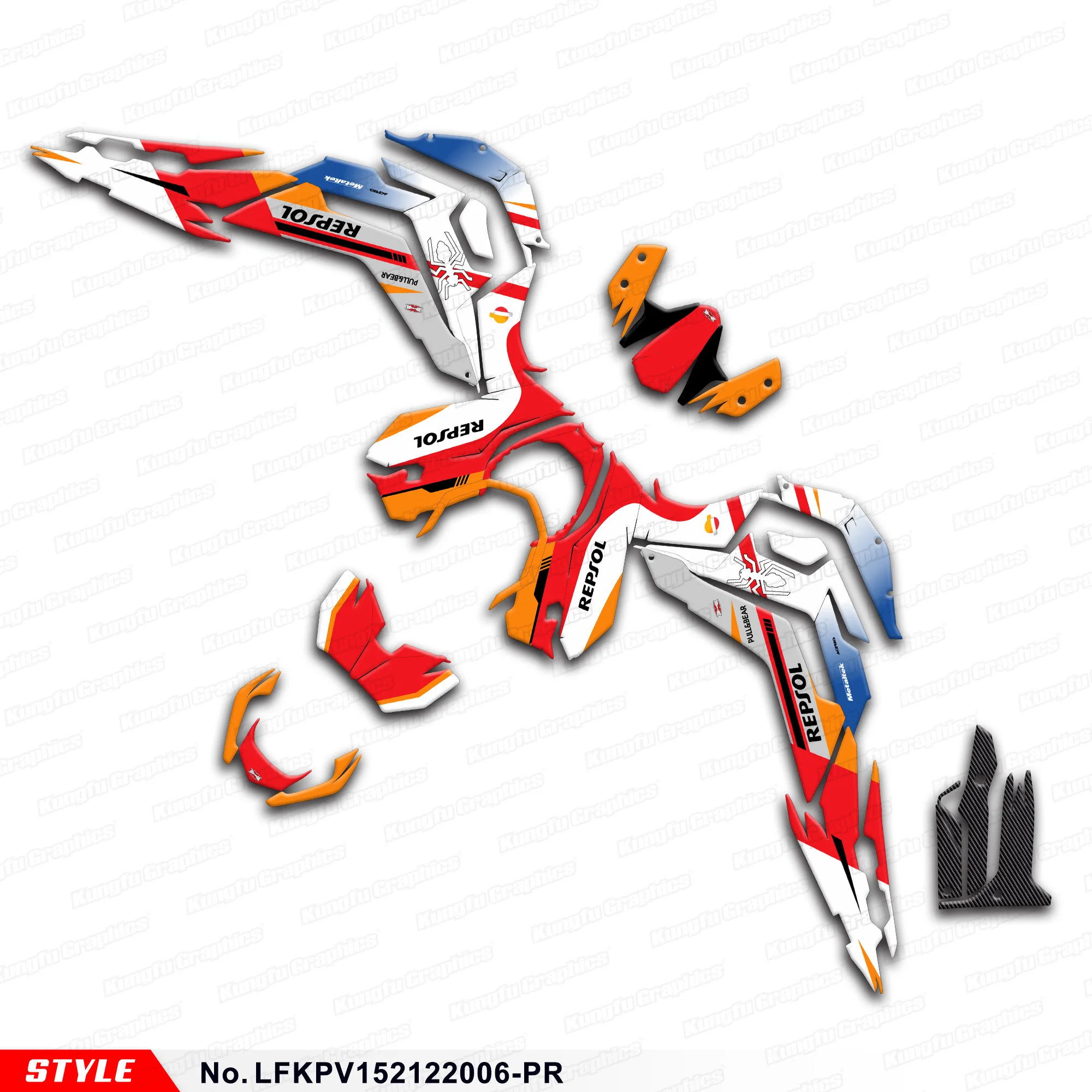 

JY RACING Customised Graphics Decal Kit Motorcycle Stickers for LIFAN KPV 150 2021 2022, Rebuild Kit, LFKPV152122006-PR
