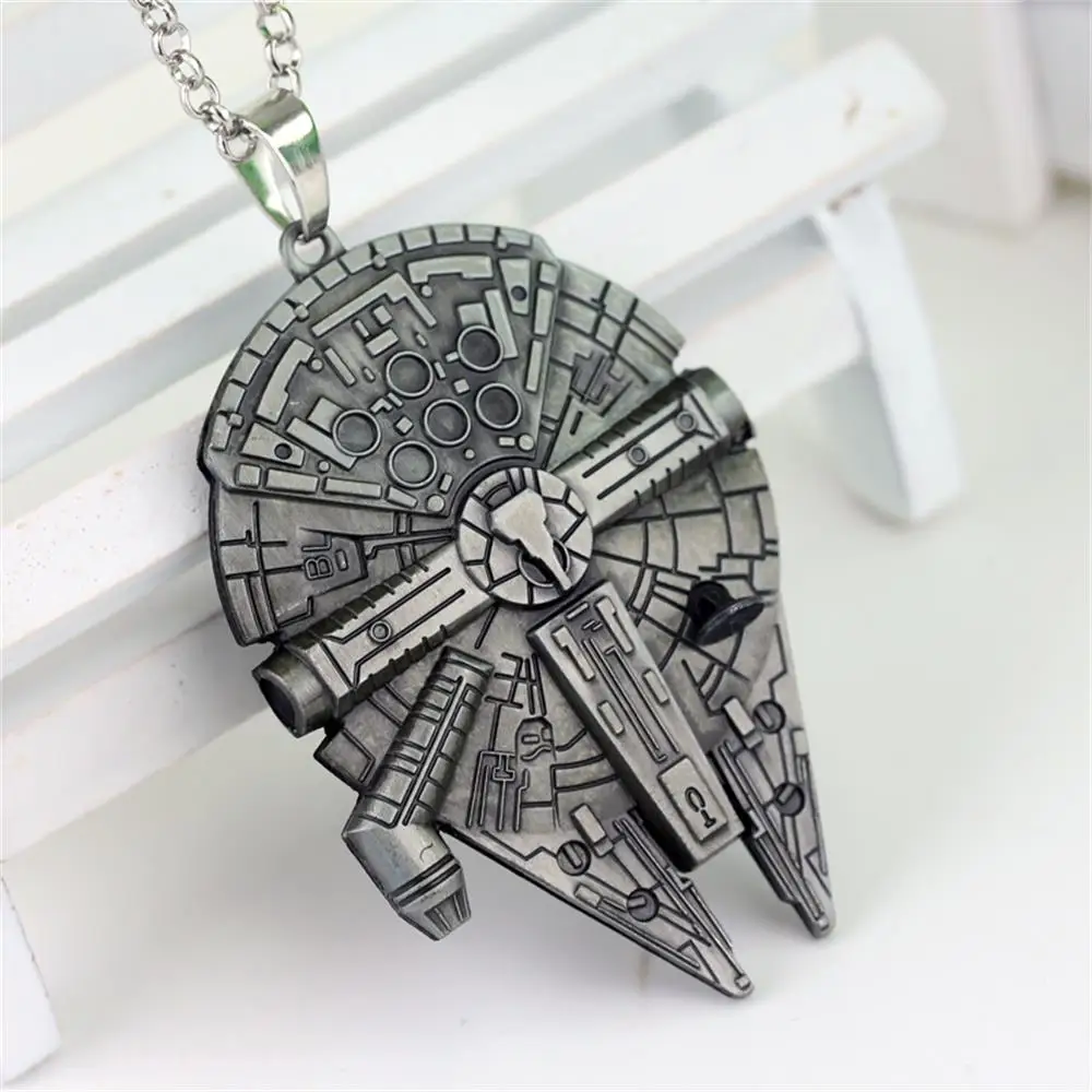 Star War Necklace Vintage Spacecraft Millennium Falcon Metal Pendant Neck Chain Collar Trend Jewelry Decoration Accessories