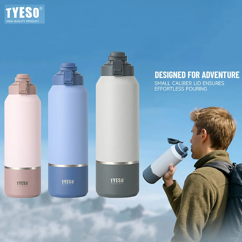 TYESO Insulated Bottles 304 Stainless Steel Sports Flask Large Capacity Portable Outdoor Travel Leakproof Flip-Top Vacuum Cup