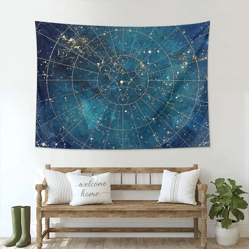 Star Map City Lights  Tapestry Aesthetic Room Décor Wall Hogar Decorating