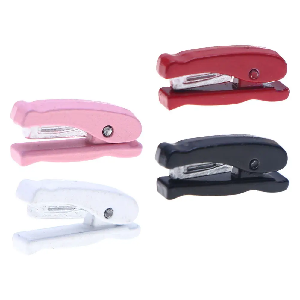 

4Pcs Miniature Dollhouse Stapler Set Realistic Design Small School Supplies Mini Office Accessories Desk Decoration