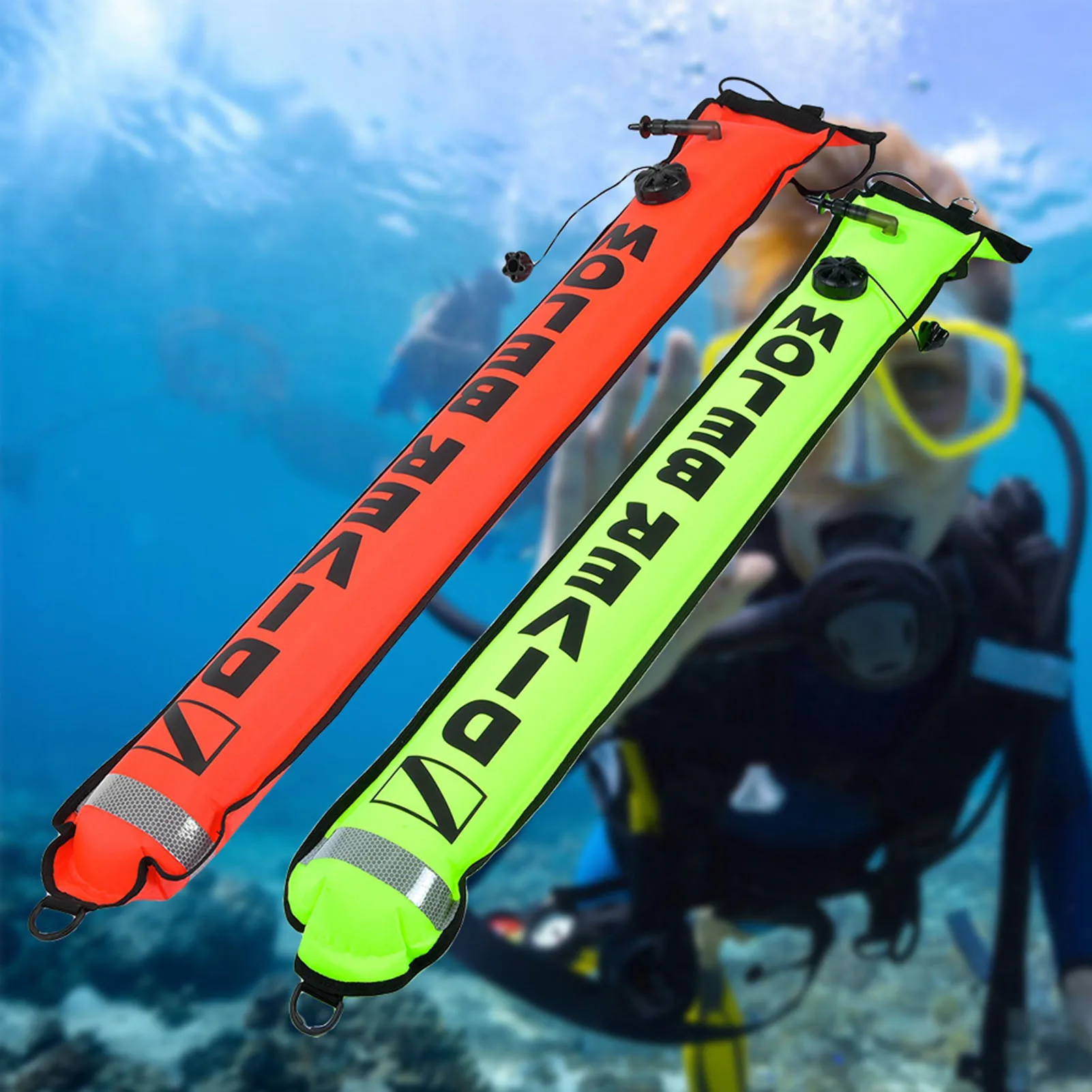 

Надувной сигнальный буй для дайвинга высотой 1,5 м, аксессуар для дайвинга, сигнальный маркер для дайвинга