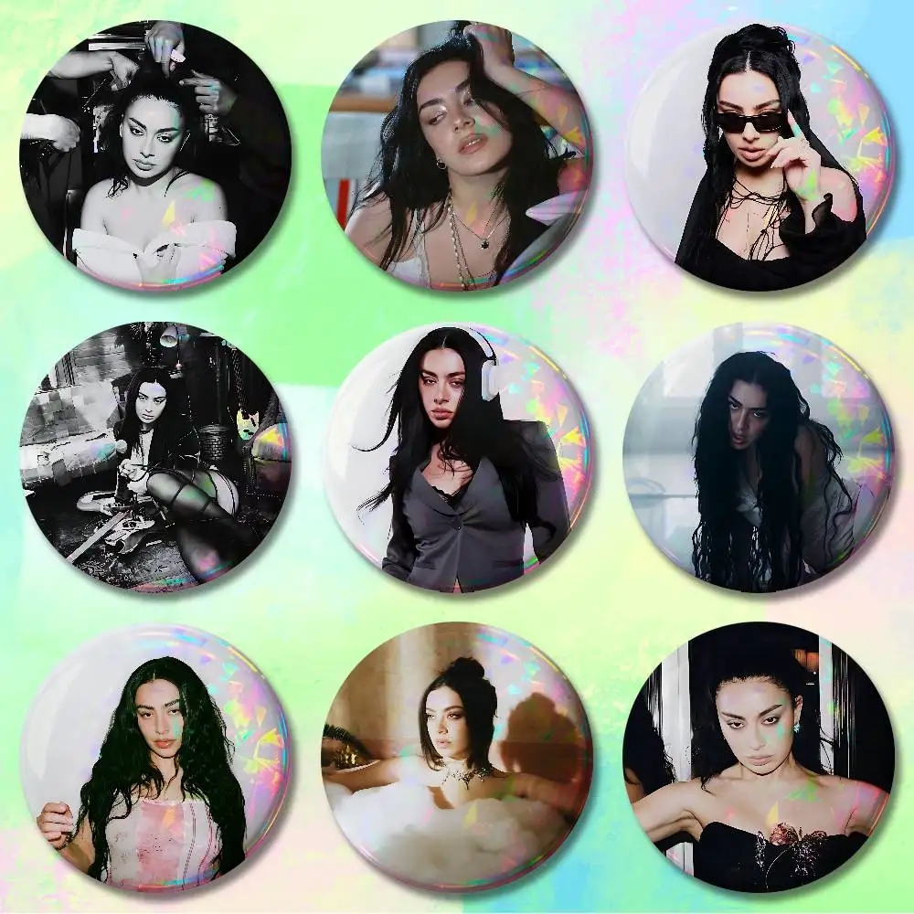 C-Charli Xcx Music Fashion Film Badges Round Nijigen Otaku Culture IP peripheral products 58mm 44mm 32mm 75mm 25mm Mini